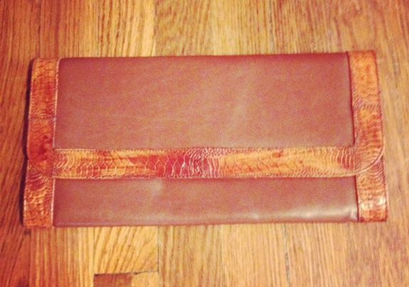 vintage leather clutch