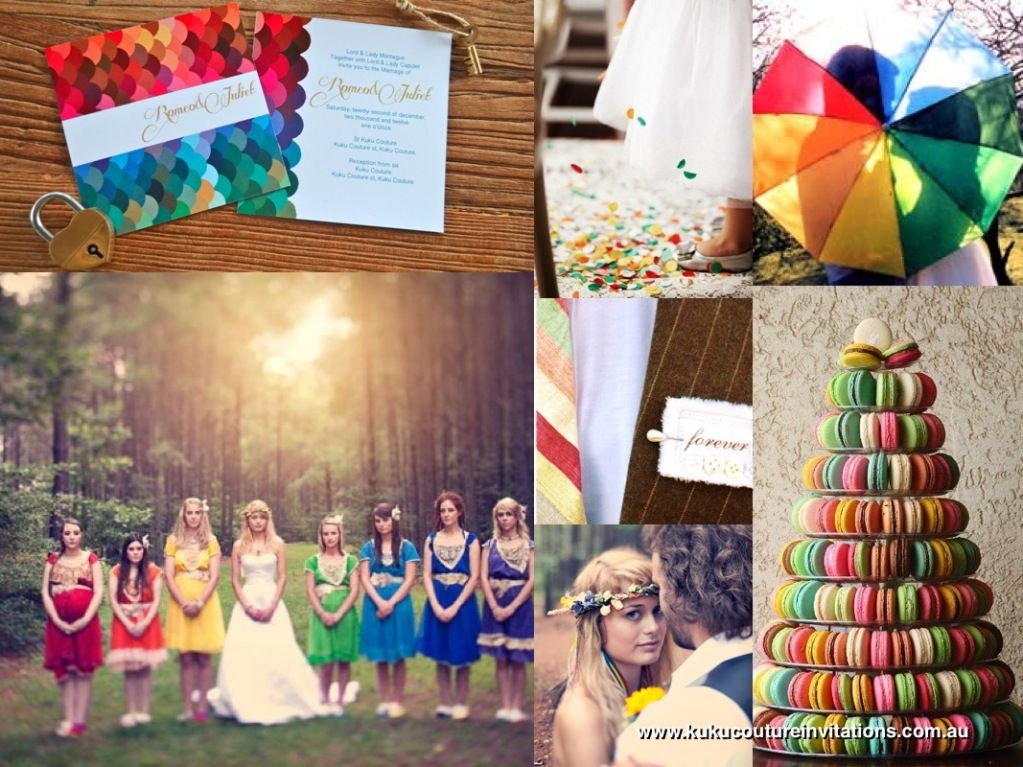 Rainbow Bridesmaid Dresses