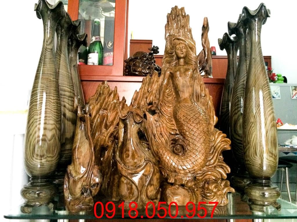 Sản phẩm gỗ Thủy Tùng ( Tượng Di Lặc - Lộc Bình - Ếch ngậm đồng xu ) - 12