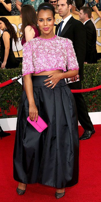 kerry washington, sag awards, red carpet, prada