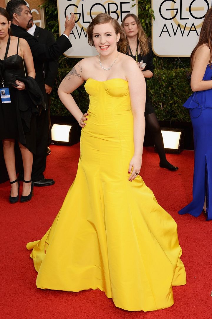 lena dunham, red carpet, golden globes