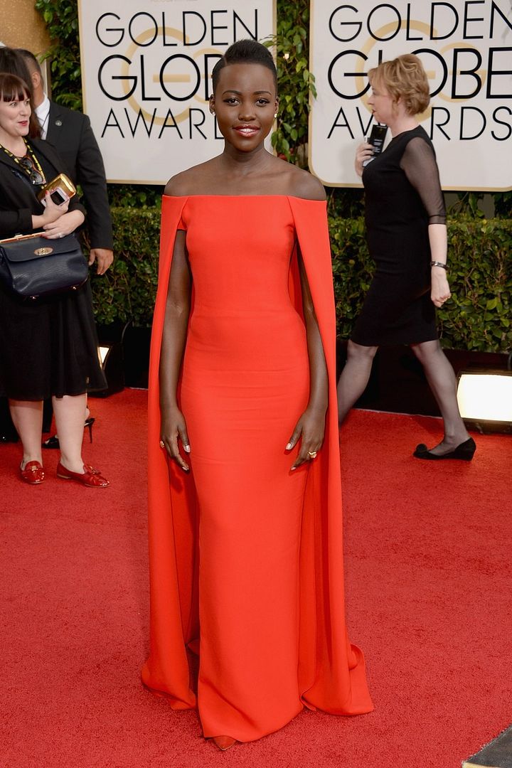 lupita nyongo, golden globes, red carpet, ralph lauren