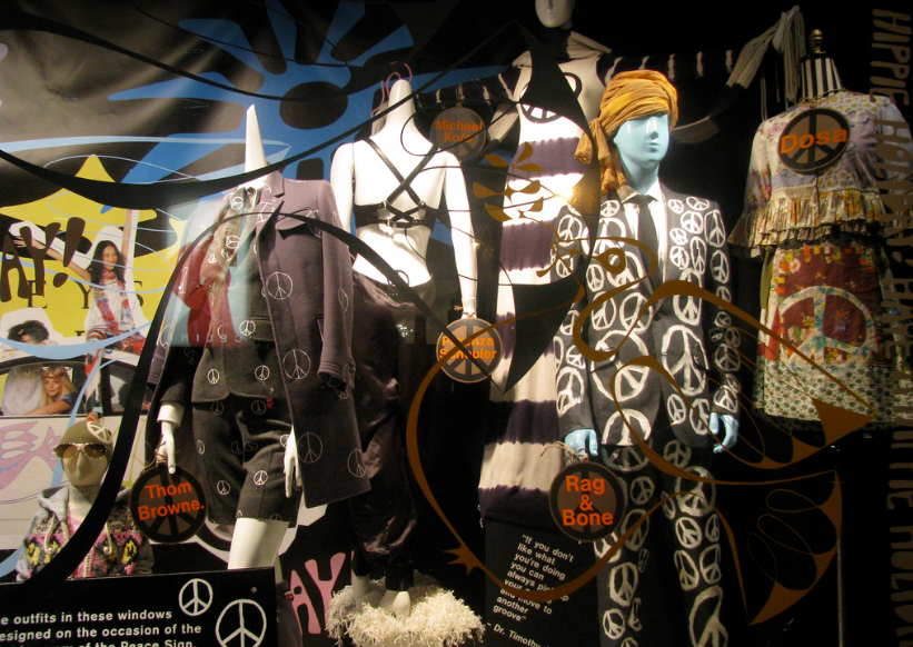 hippie holiday, holiday windows, barneys holiday