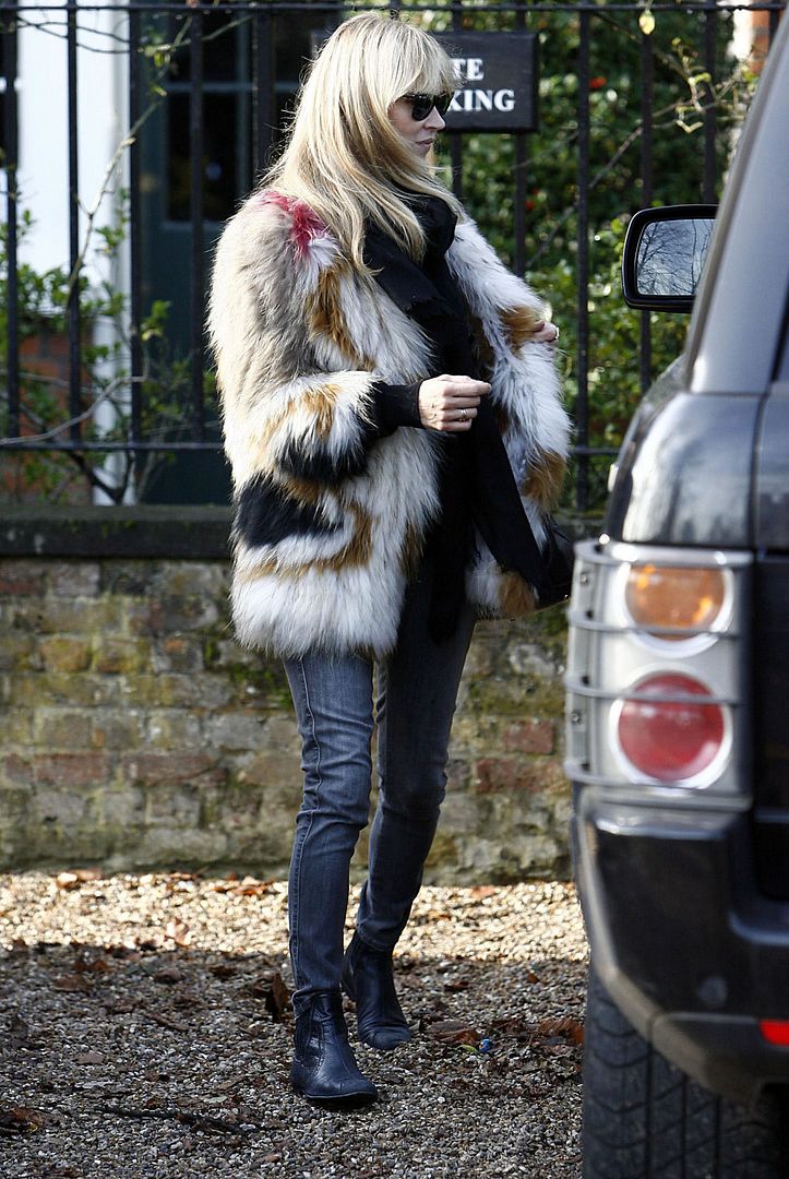 kate moss, isabel marant, fur coat