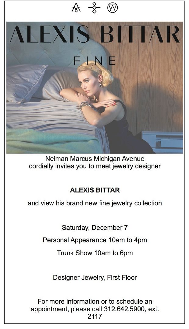 alexis bittar, personal appearance, neiman marcus chicago