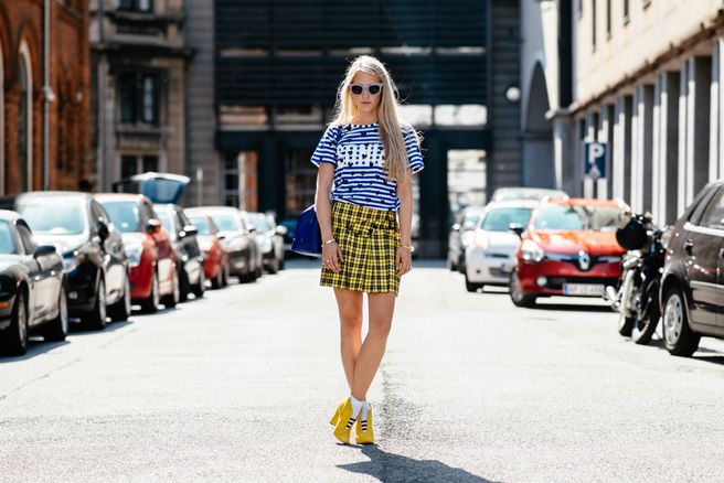 mixed prints, street style