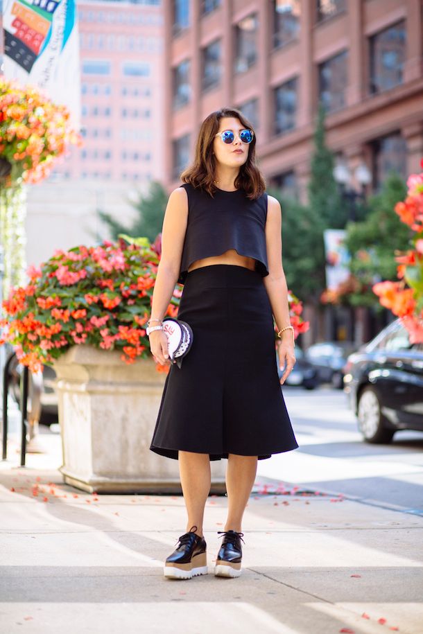 crop top with skirt