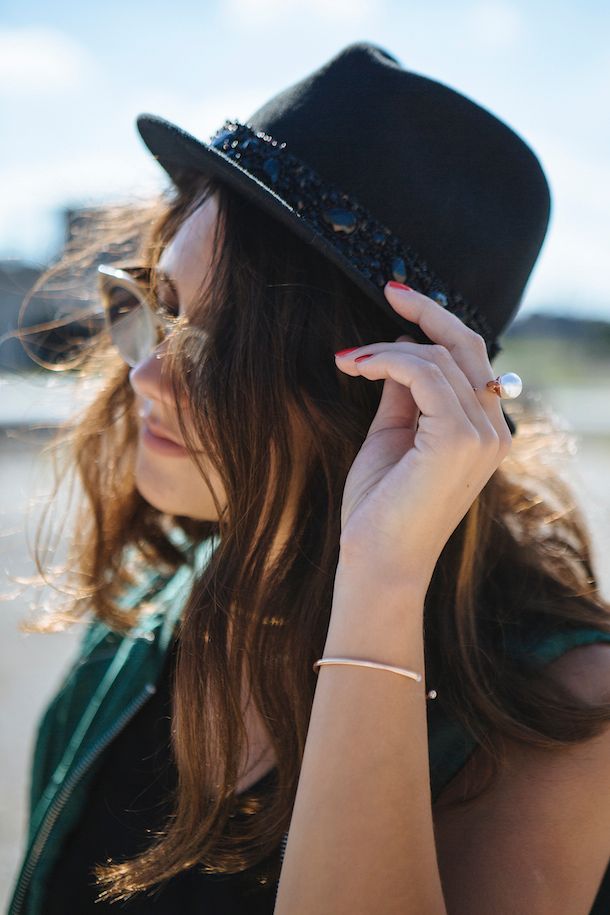 embellished hat