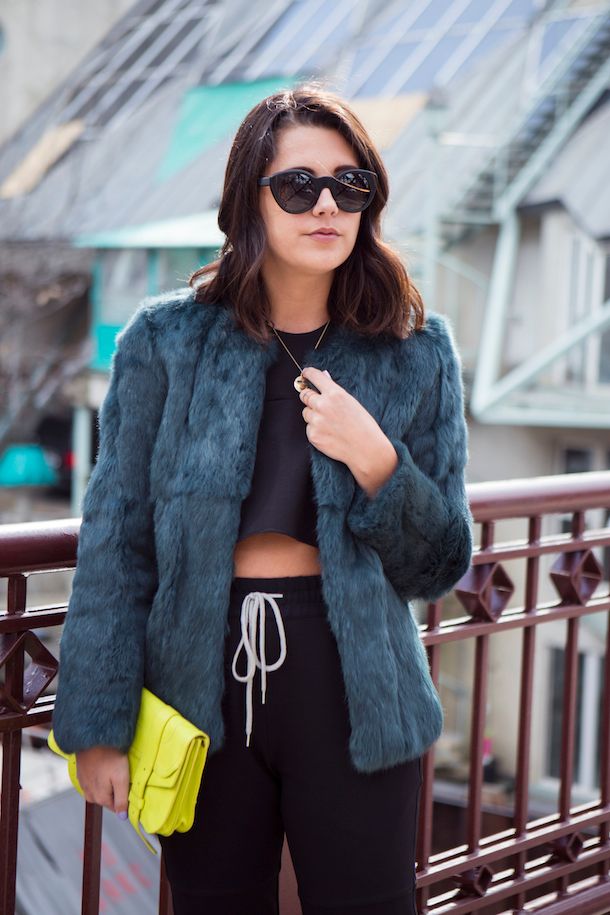 colored fur coat