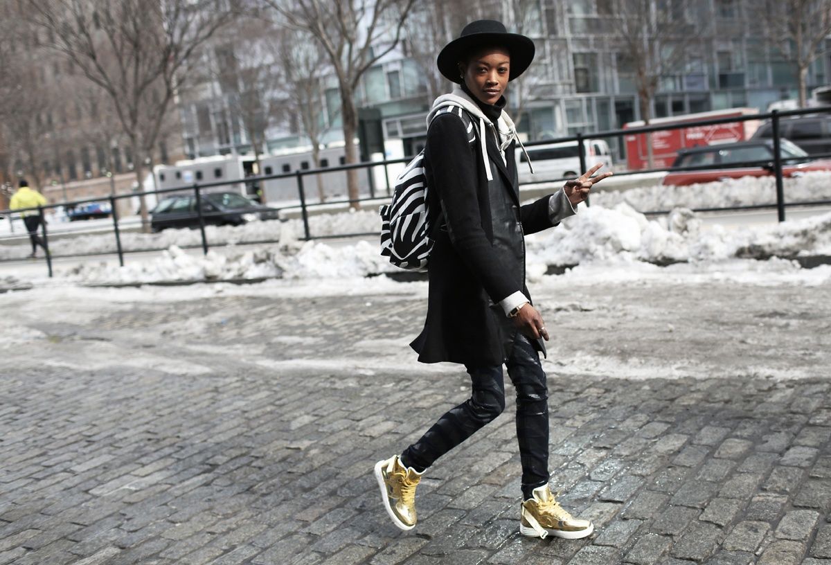 metallic sneakers, street style