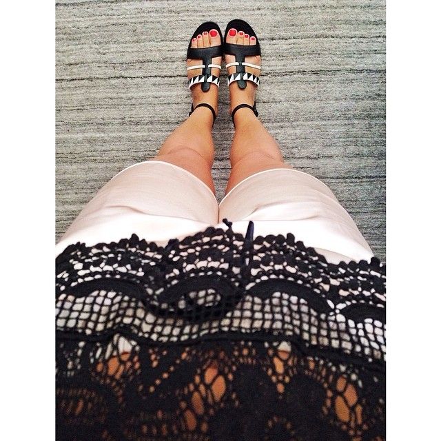 black and white sandals