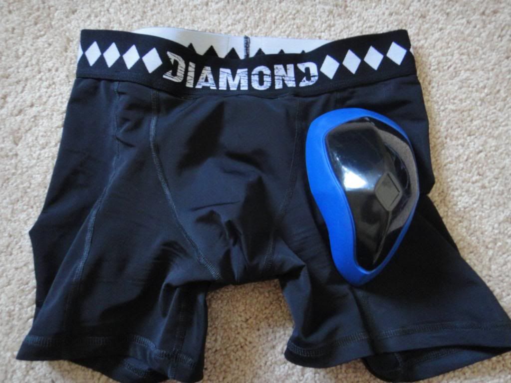 Diamond MMA Compression Shorts with Groin Protection Cup System Black//Blue