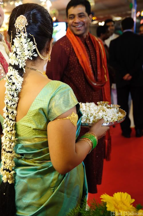 Traditional Jasmine Flowers on a South Indian Bride