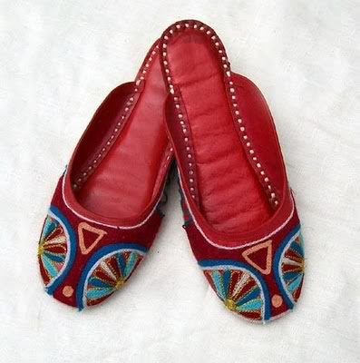 Ethnic Indian Red Bridal Shoes