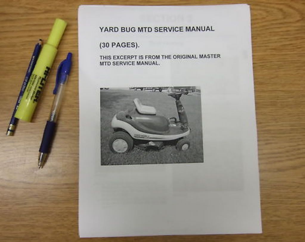 MTD Yardman Yard Bug Riding Mower Transmission Service Manual
