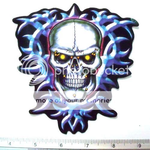 Skull Devil Tattoo Ghost Dragon Demon Sticker Decal 4.75x5.25
