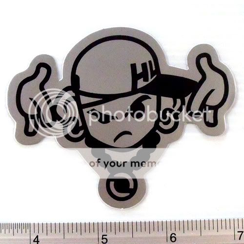 HI Hiphop Boy Cartoon Decal Nonreflect Sticker 3x2.5 G  