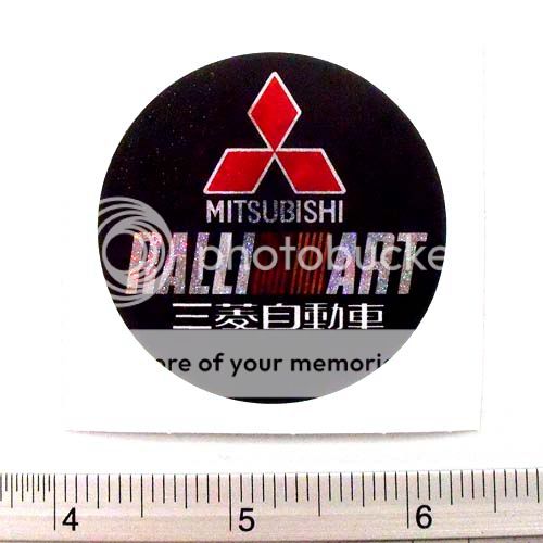 RalliArt Mitsubishi Round Non Relfective Sticker 2x2 B  