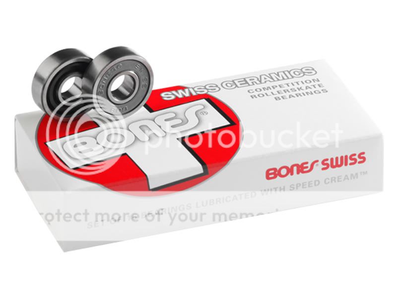 BONES SWISS CERAMICS 8MM 16 PACK Skate Bearings Speed Roller Derby 